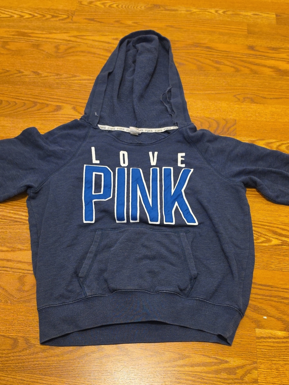 PINK Victoria's Secret Navy Blue 'LOVE PINK' Hoodie